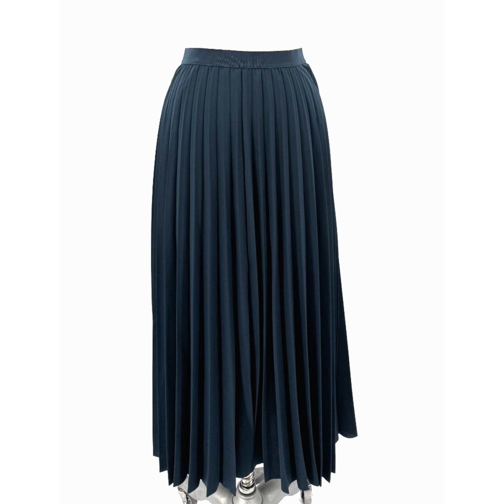 COS Pleated Midi Skirt Size 4 Teal High Waisted Minimalist A-Line Classic - Picture 2 of 9